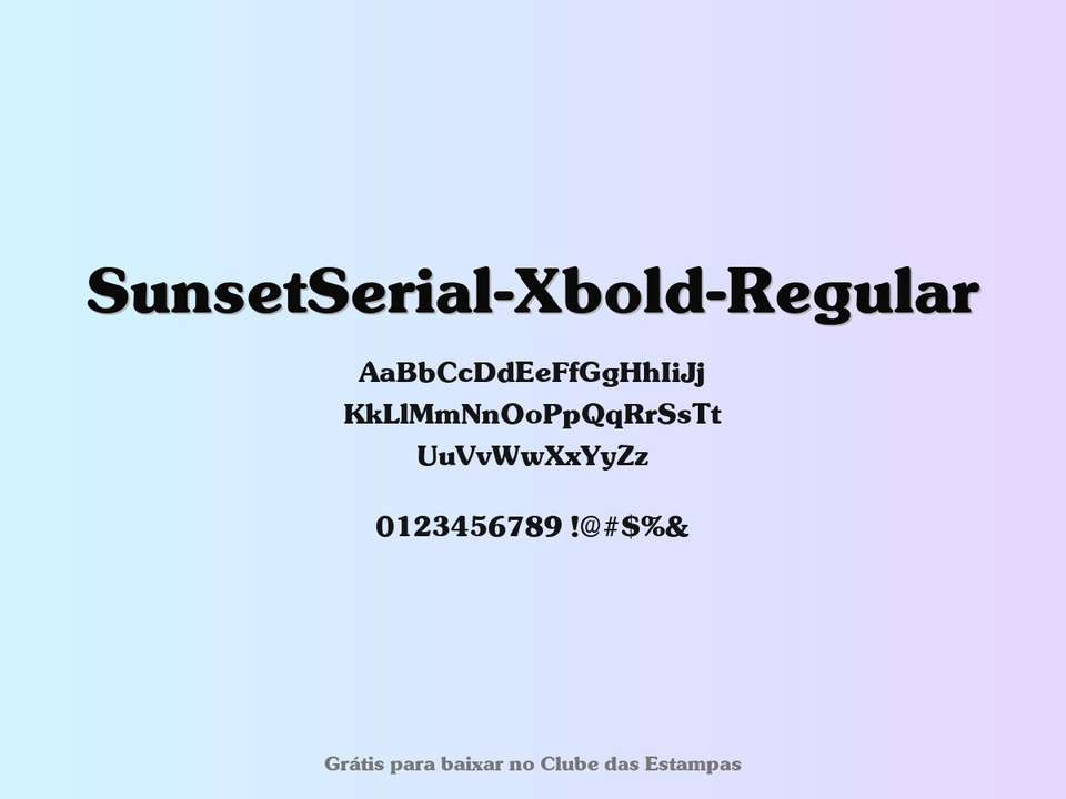 Fonte Sunsetserial Xbold Regular Grátis Para Baixar