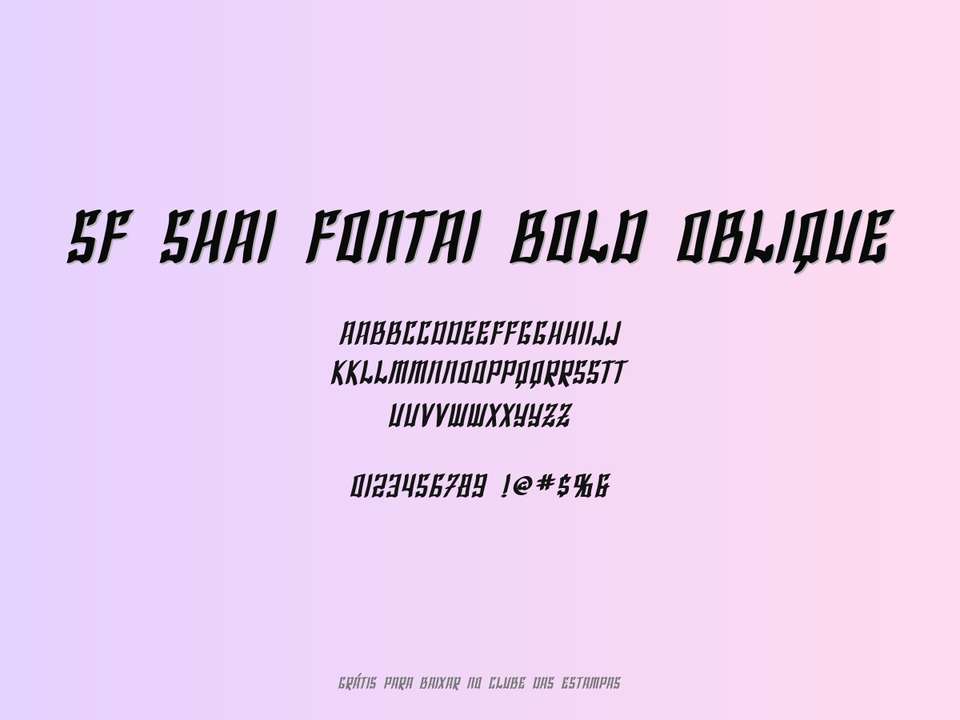 Fonte Sf Shai Fontai Bold Oblique Grátis Para Baixar