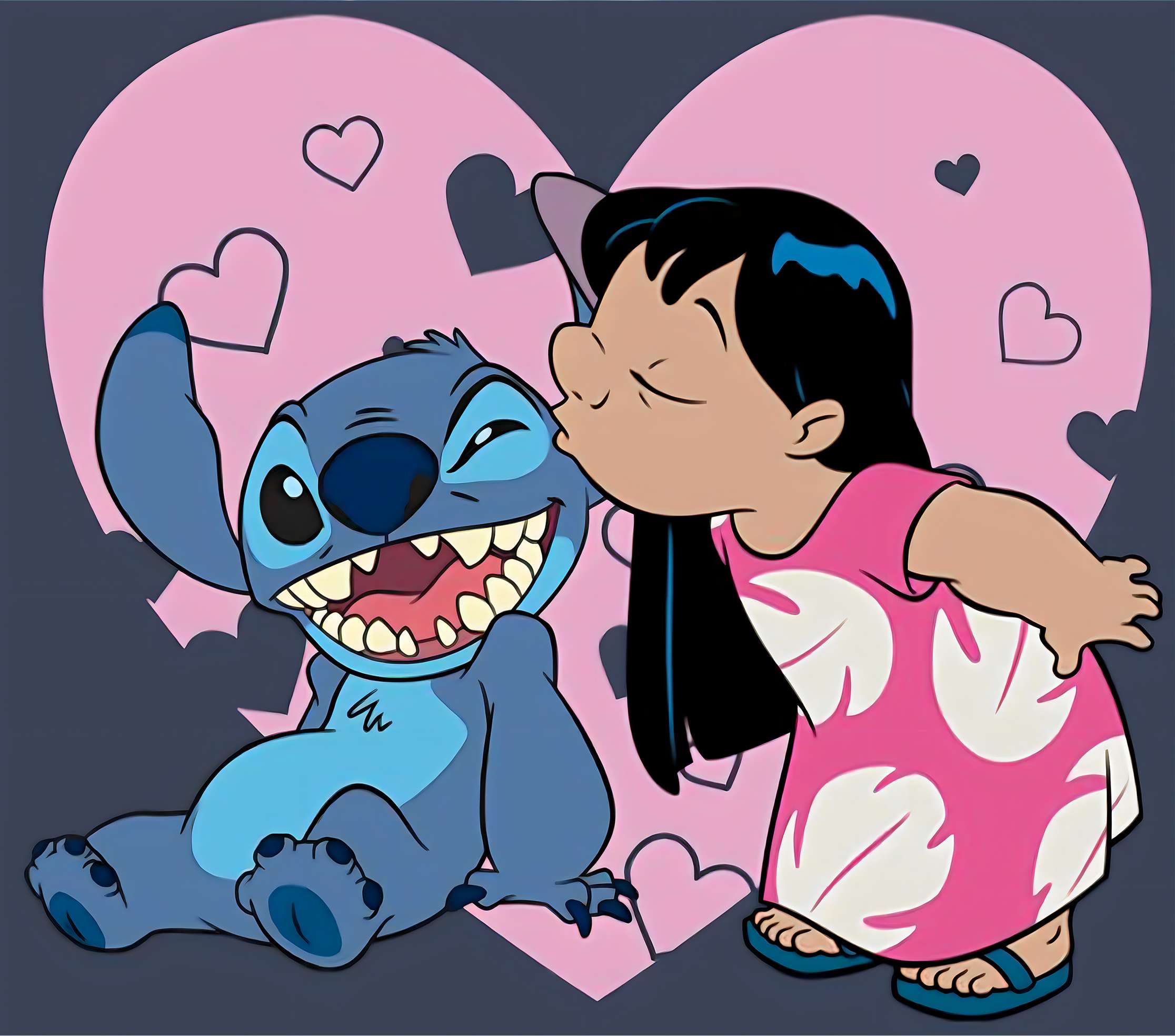 Ilustração De Lilo E Stitch Com Corações Desenho Animado Png Arte Para Caneca Grátis Pra Baixar
