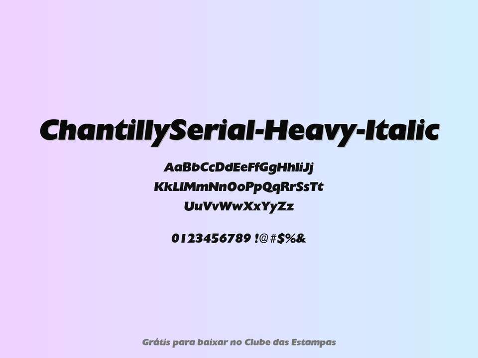 Fonte Chantillyserial Heavy Italic Grátis Para Baixar