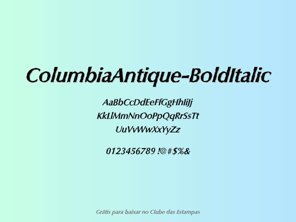 Fonte Columbiaantique Bolditalic Grátis Para Baixar