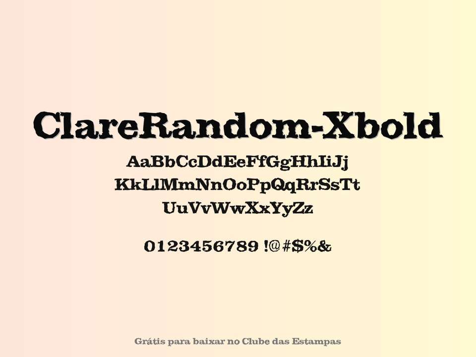 Fonte Clarerandom Xbold Grátis Para Baixar
