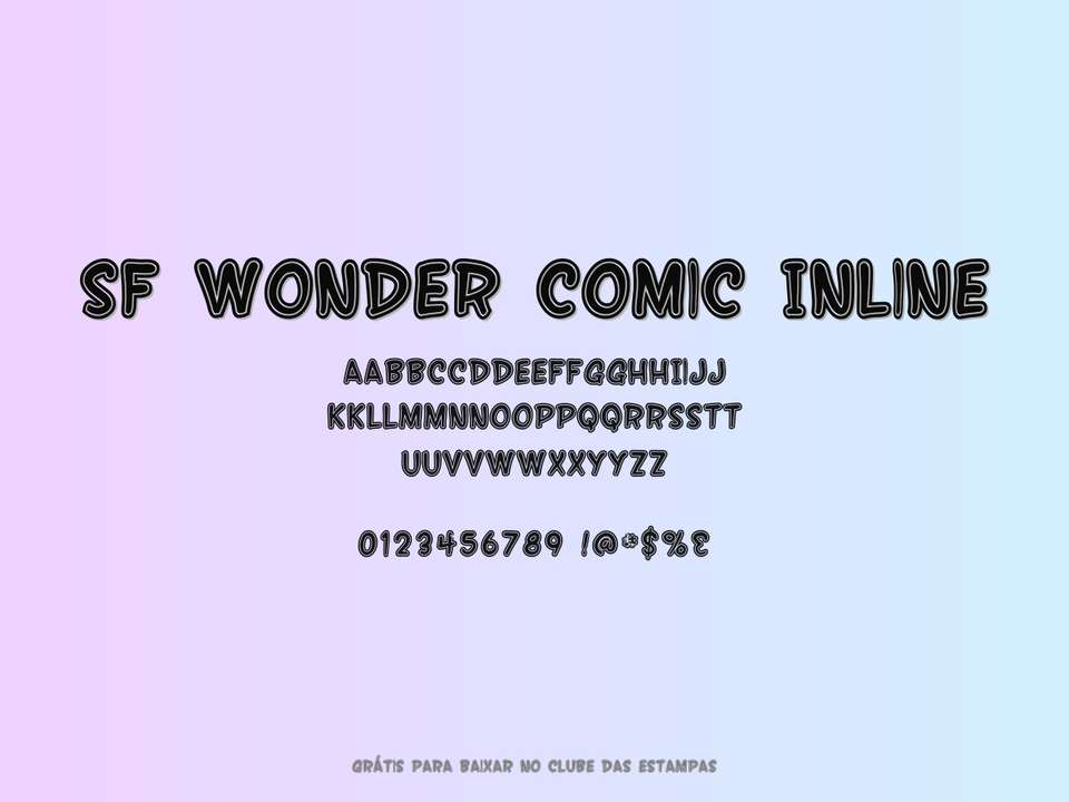 Fonte Sf Wonder Comic Inline Grátis Para Baixar