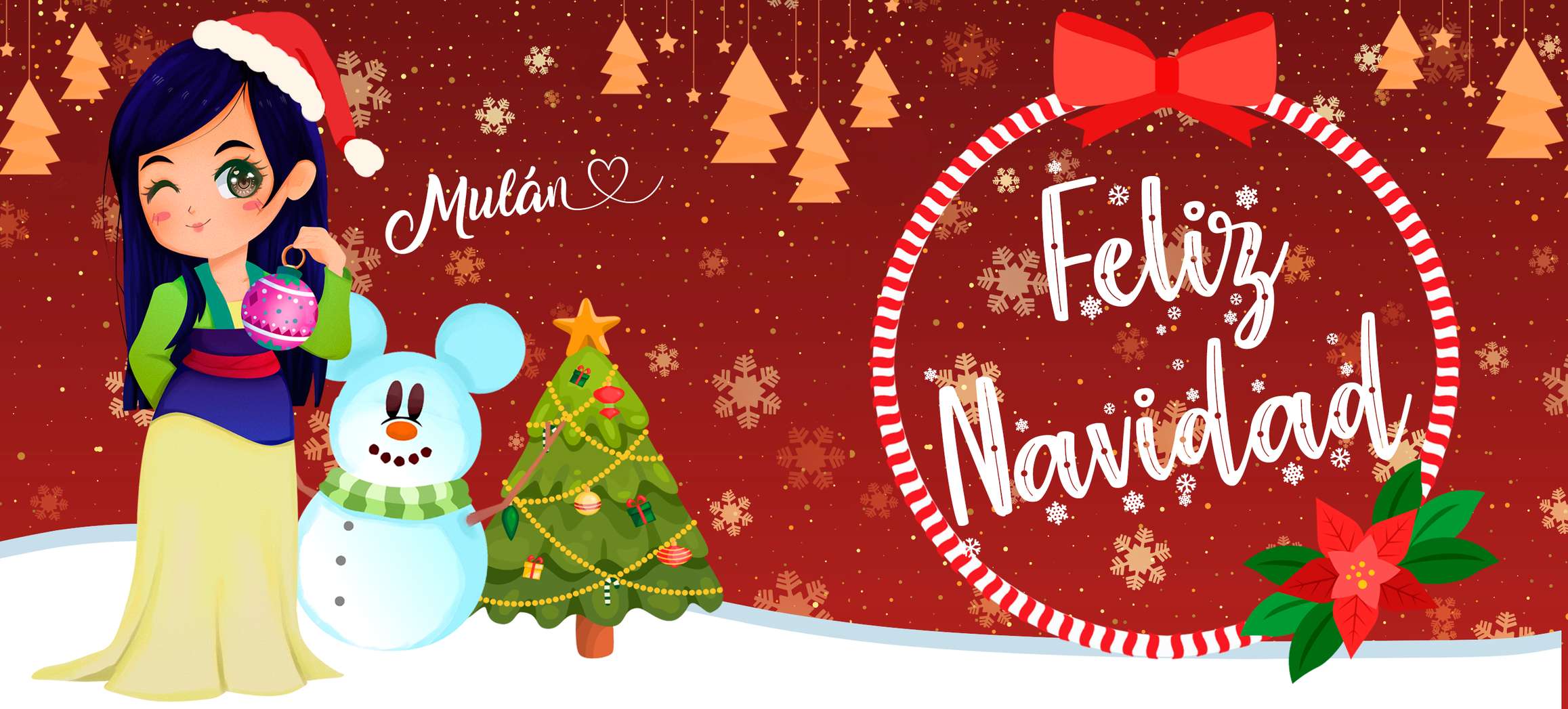 Ilustração Natal Mulan Feliz Navidad Natal Png Arte Para Caneca Grátis Pra Baixar