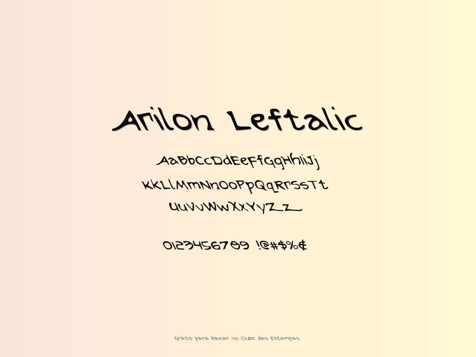 Fonte Arilon Leftalic Grátis Para Baixar