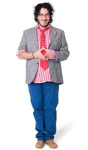 Homem Com Blazer Cinza E Camisa Vermelha Pessoas Png Grátis Para Baixar
