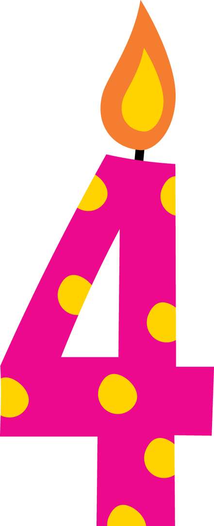Elemento Numeral Aniversário Vela 4 Anos (6)