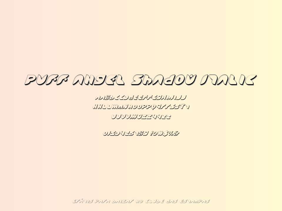 Fonte Puff Angel Shadow Italic Grátis Para Baixar