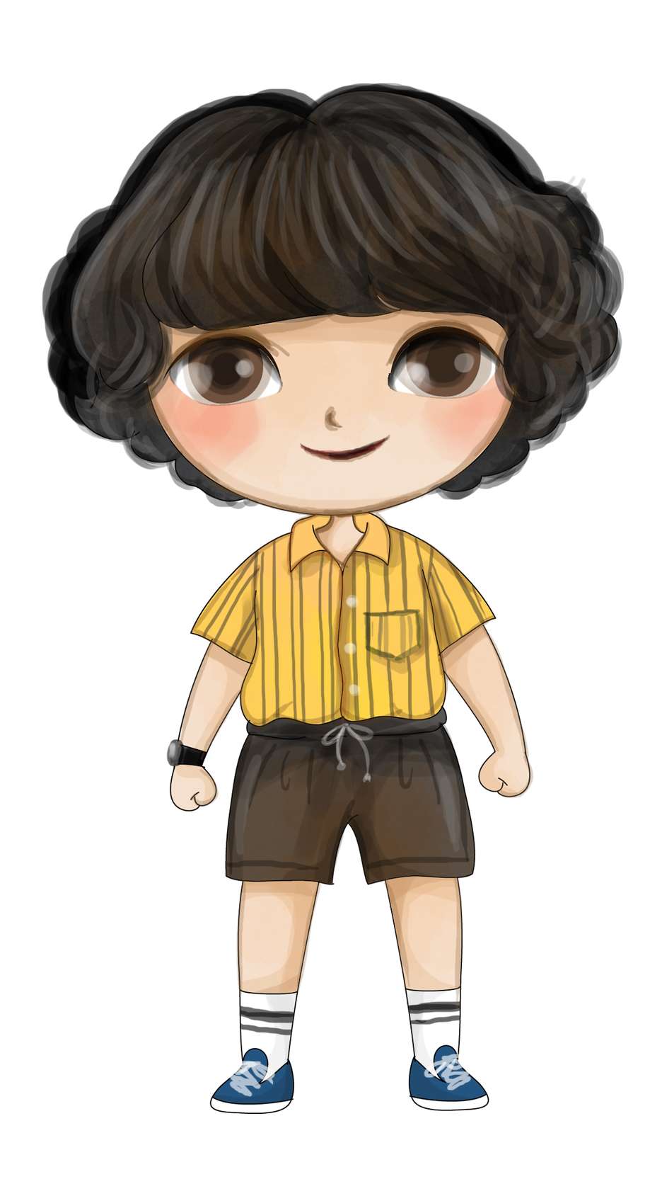 Menino Cartoon Cabelo Escuro Personagem Png Grátis Para Baixar