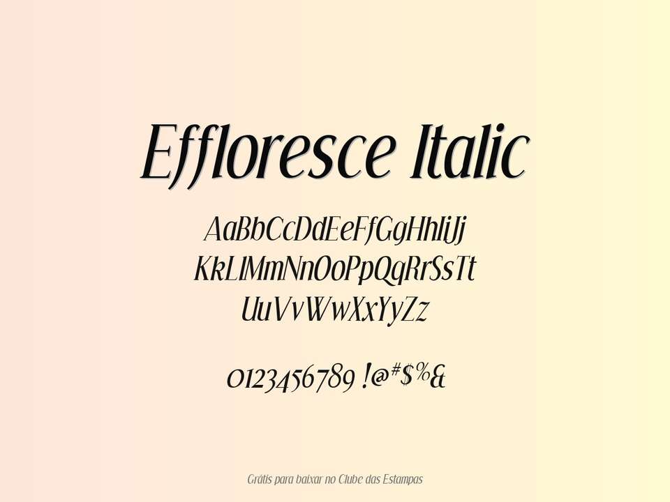 Fonte Effloresce Italic Grátis Para Baixar