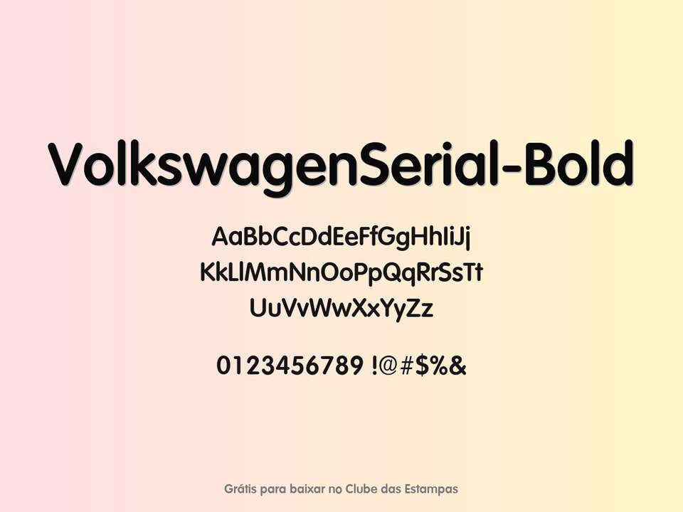 Fonte Volkswagenserial Bold Grátis Para Baixar