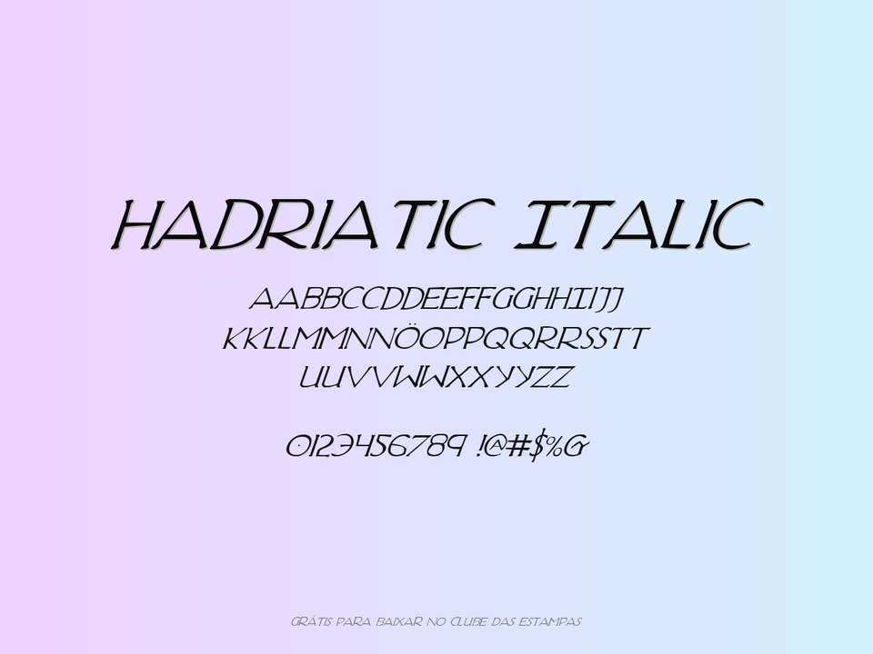 Fonte Hadriatic Italic Grátis Para Baixar