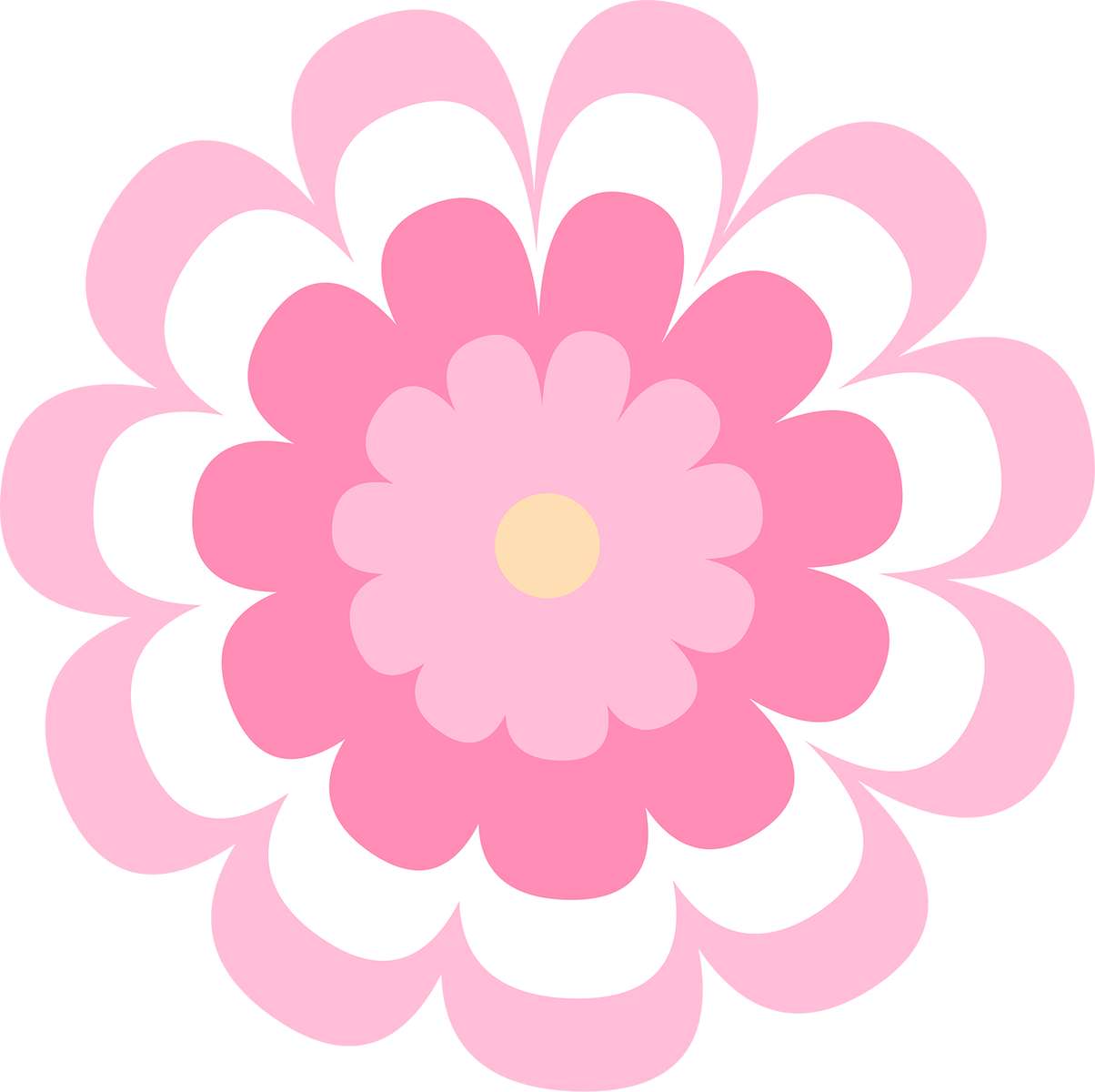 Flor Grande Rosa E Branca Flores Png Grátis Para Baixar
