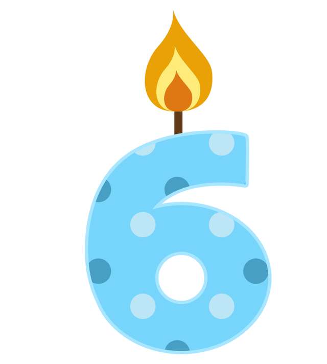 Elemento Numeral Aniversário Vela 6 Seis Anos (5)