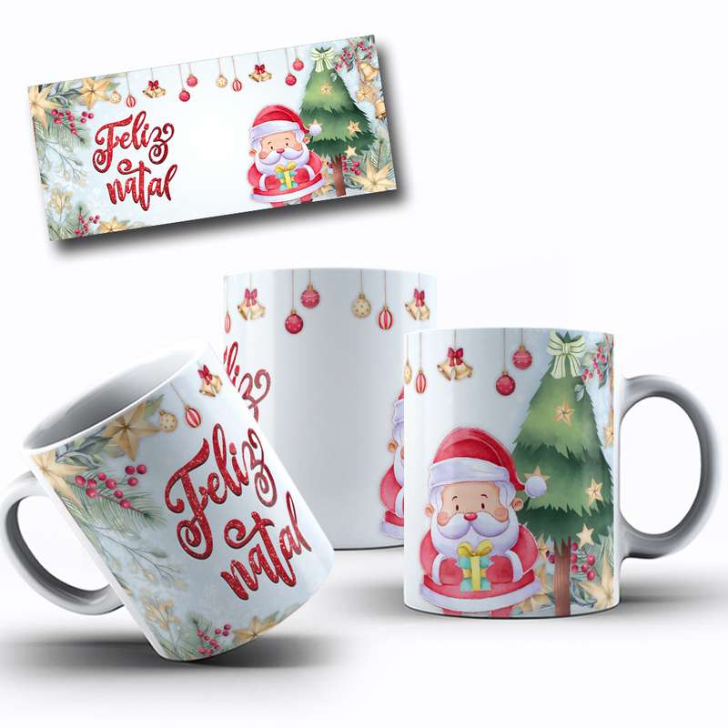 Arte Para Caneca Feliz Natal Personagem Natalino Cartoon 26