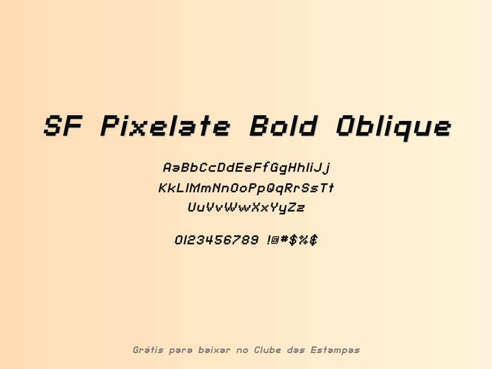 Fonte Sf Pixelate Bold Oblique Grátis Para Baixar