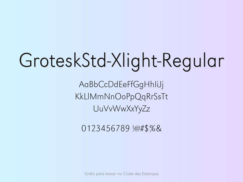 Fonte Groteskstd Xlight Regular Grátis Para Baixar