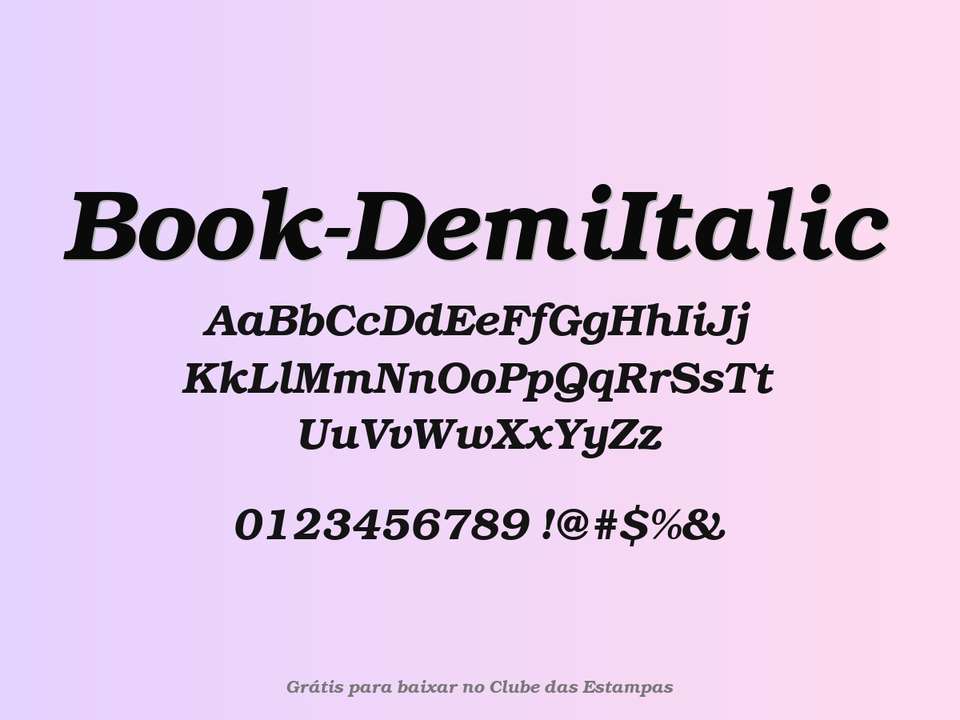 Fonte Book Demiitalic Grátis Para Baixar