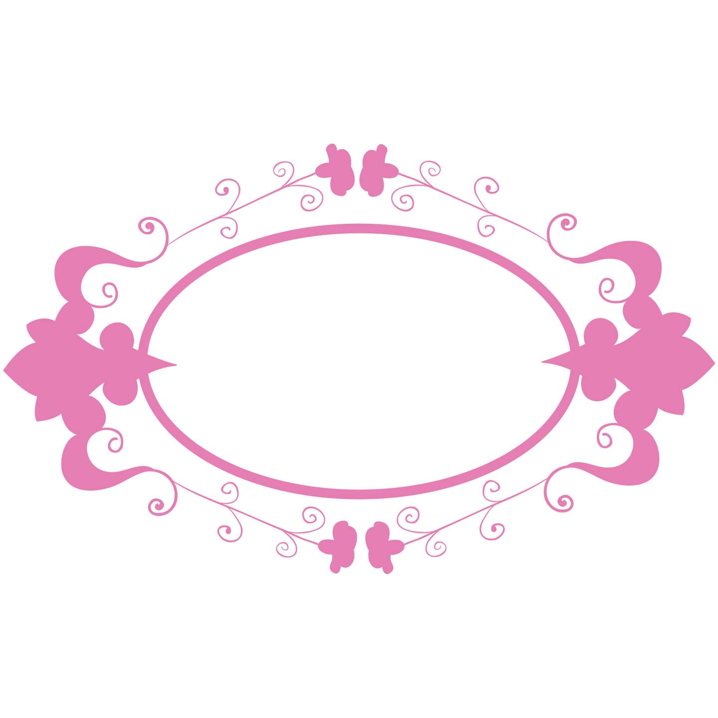 Moldura Decorativa Oval Rosa Decoração Png Grátis Para Baixar