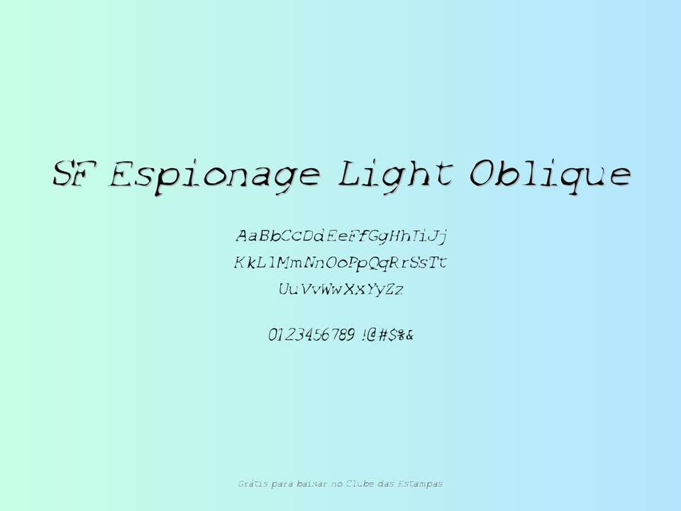 Fonte Sf Espionage Light Oblique Grátis Para Baixar