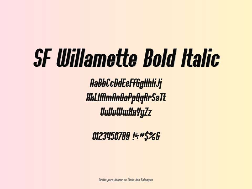 Fonte Sf Willamette Bold Italic Grátis Para Baixar