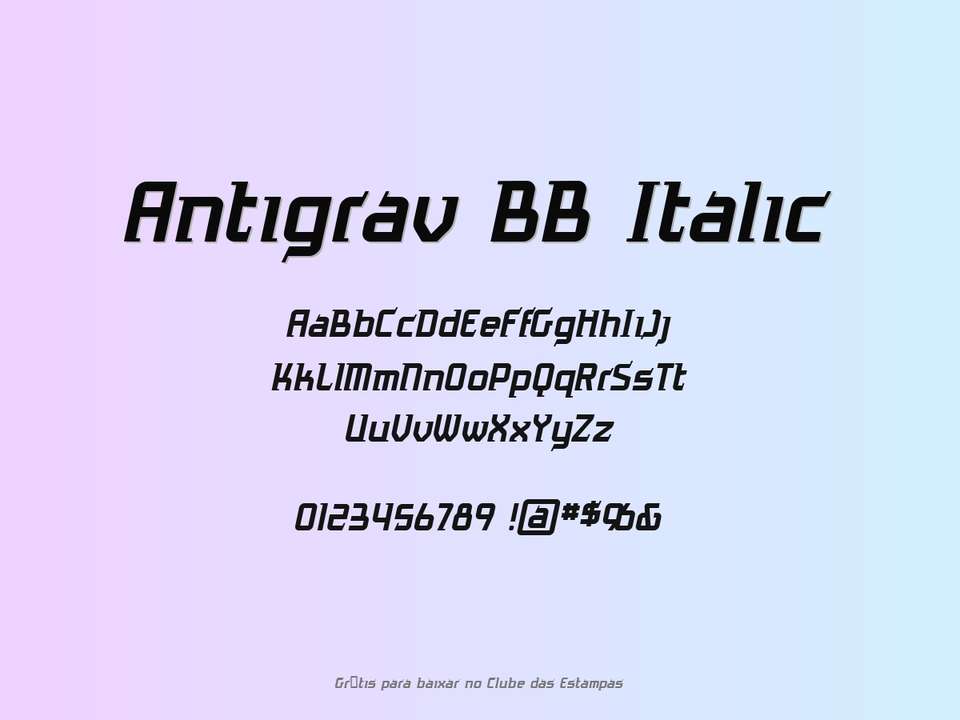 Fonte Antigrav Bb Italic Grátis Para Baixar