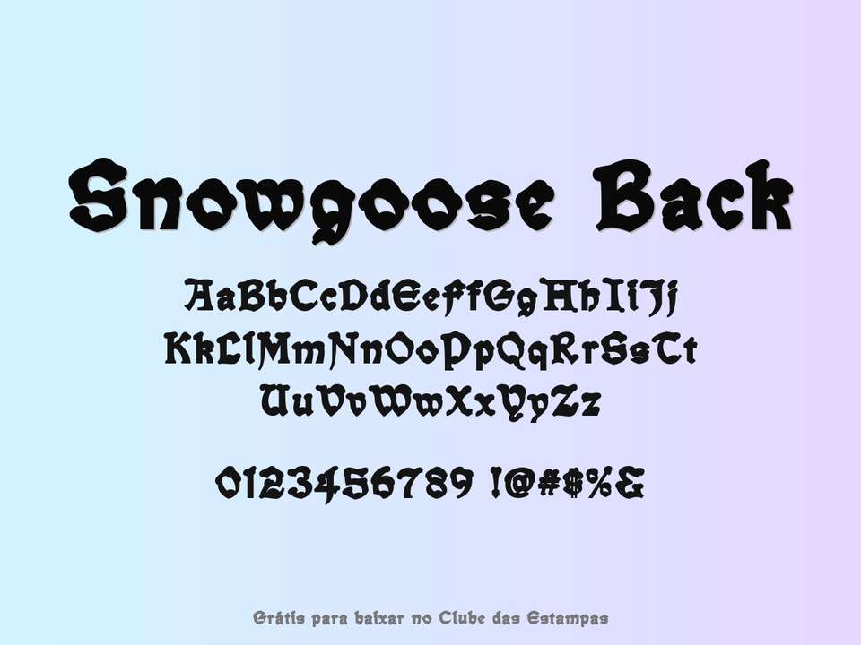 Fonte Snowgoose Back Grátis Para Baixar