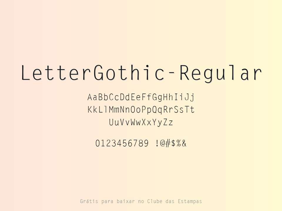 Fonte Lettergothic Regular Grátis Para Baixar
