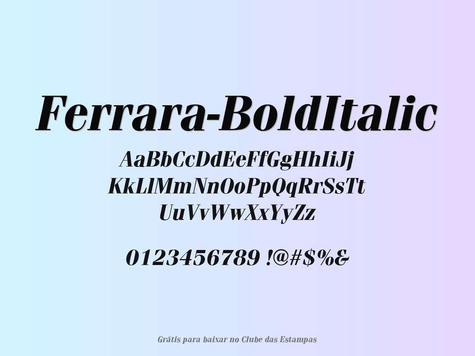 Fonte Ferrara Bolditalic Grátis Para Baixar