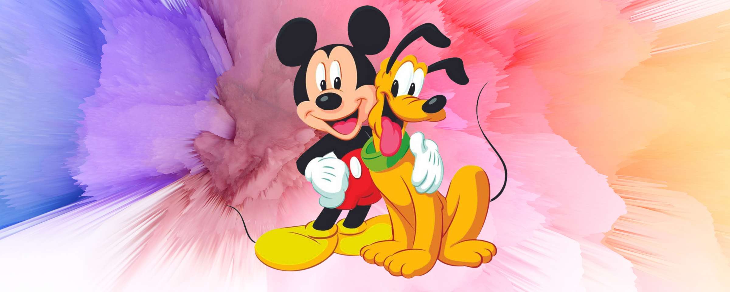 Mickey E Pluto Em Fundo Colorido Desenhos Animados Png Arte Para Caneca Grátis Pra Baixar