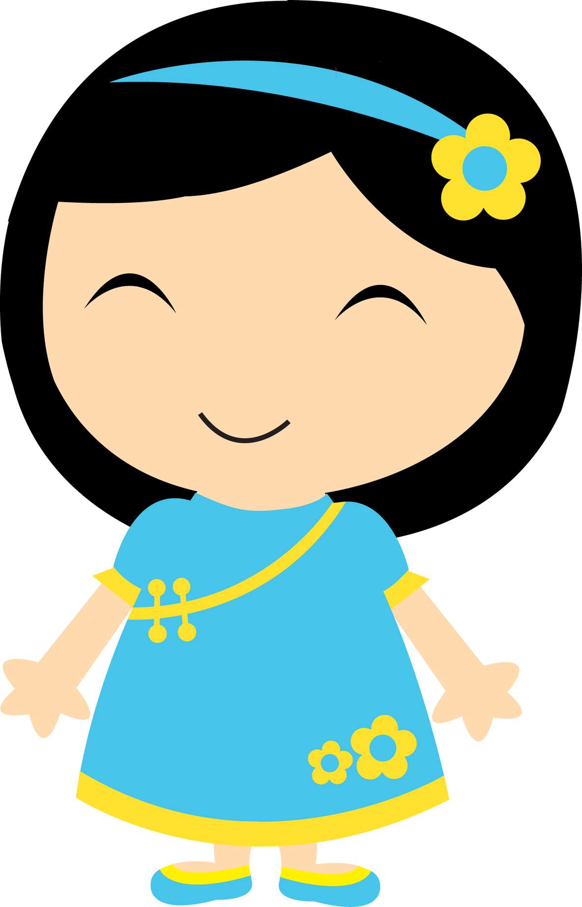 Menina Cartoon Com Flores Personagem Infantil Png Grátis Para Baixar