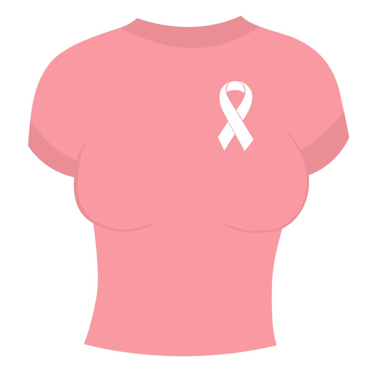 Camiseta Rosa Com Laço Branco Conscientização Png Grátis Para Baixar