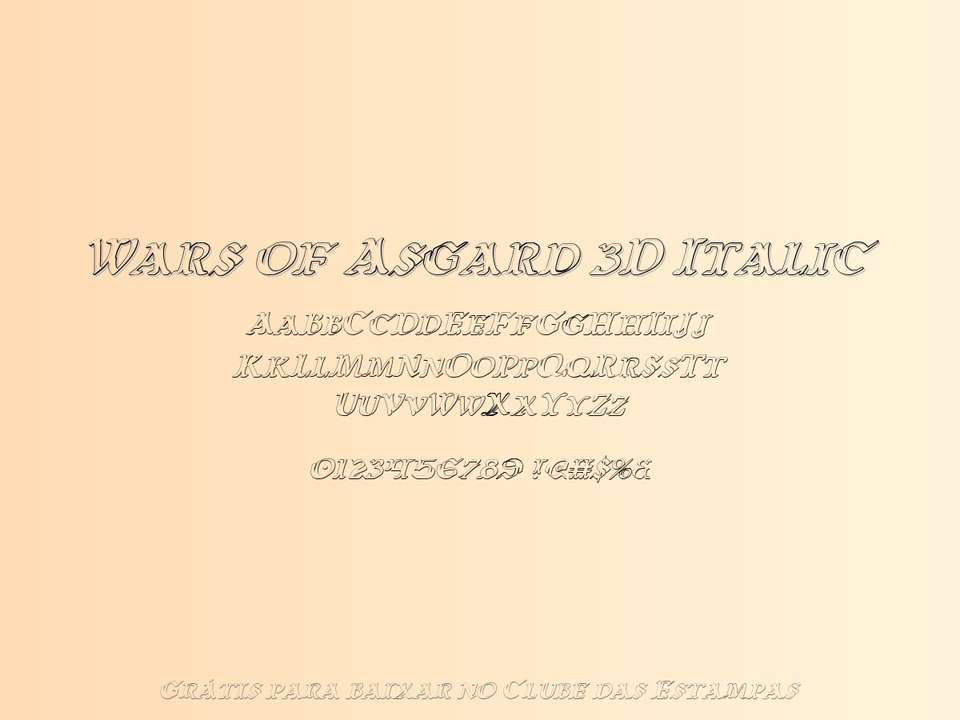 Fonte Wars Of Asgard 3d Italic Grátis Para Baixar
