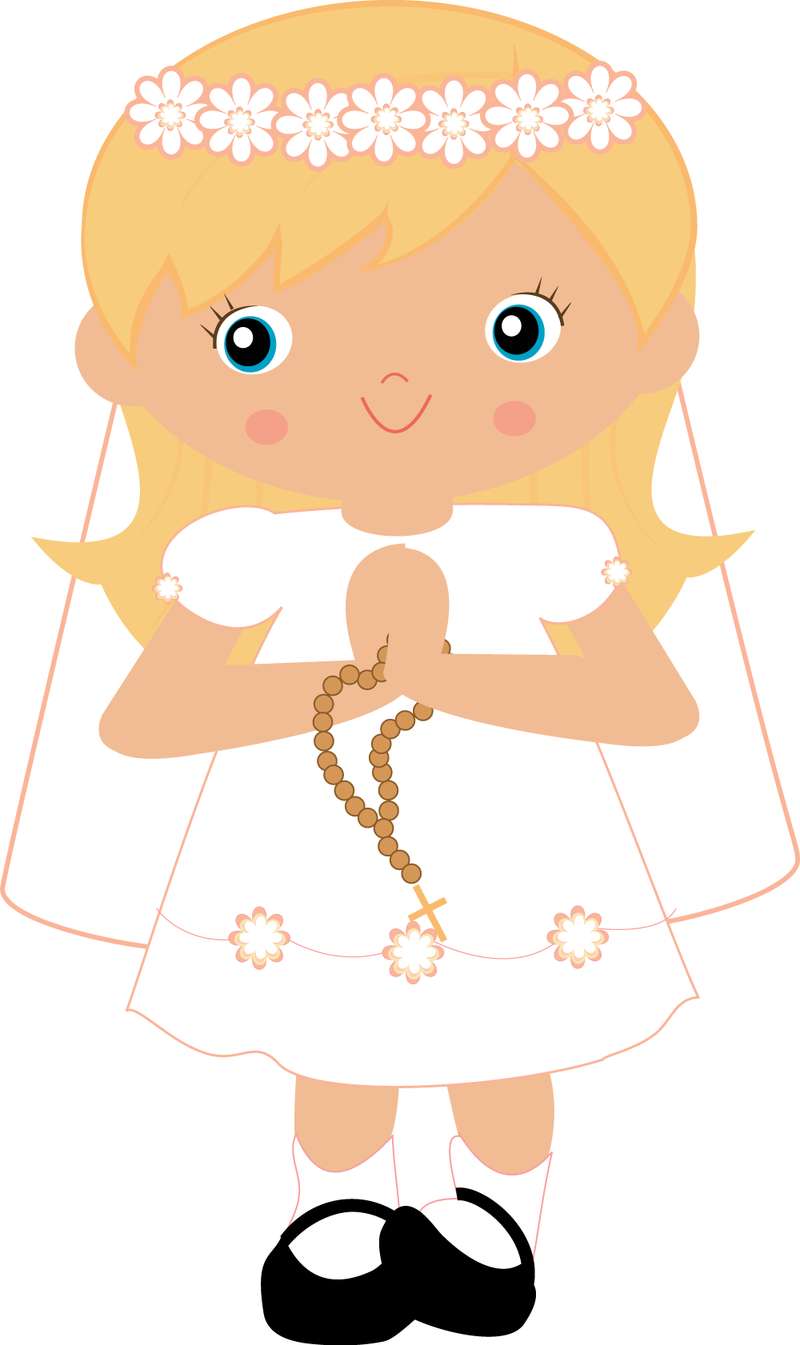 Menina Com Rosário E Flores Religião Png Grátis Para Baixar