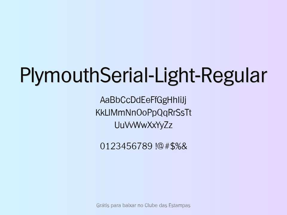 Fonte Plymouthserial Light Regular Grátis Para Baixar