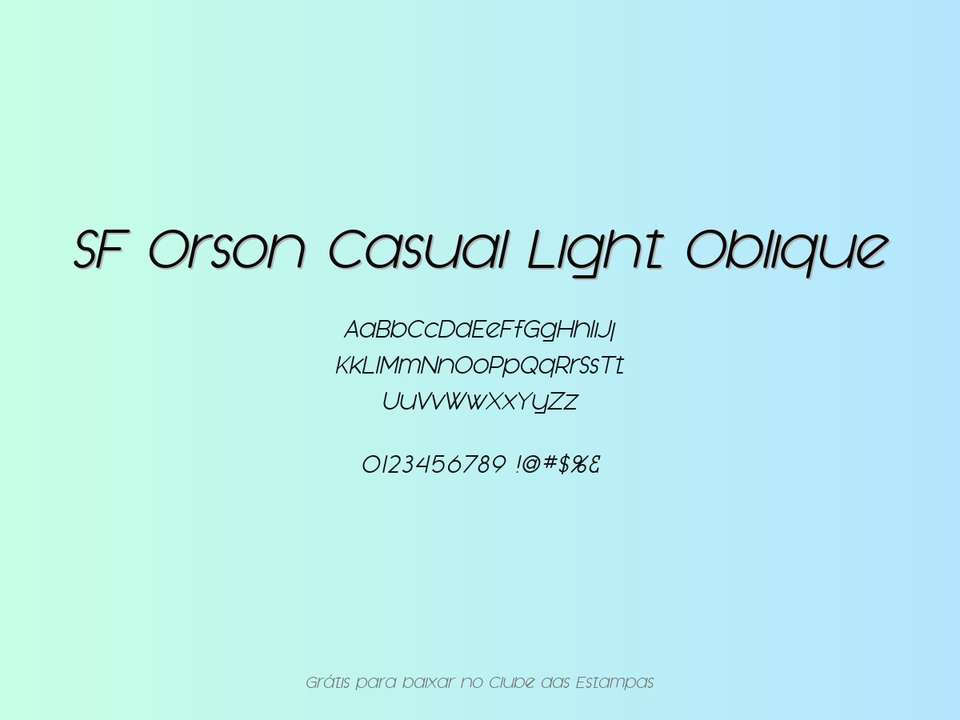 Fonte Sf Orson Casual Light Oblique Grátis Para Baixar