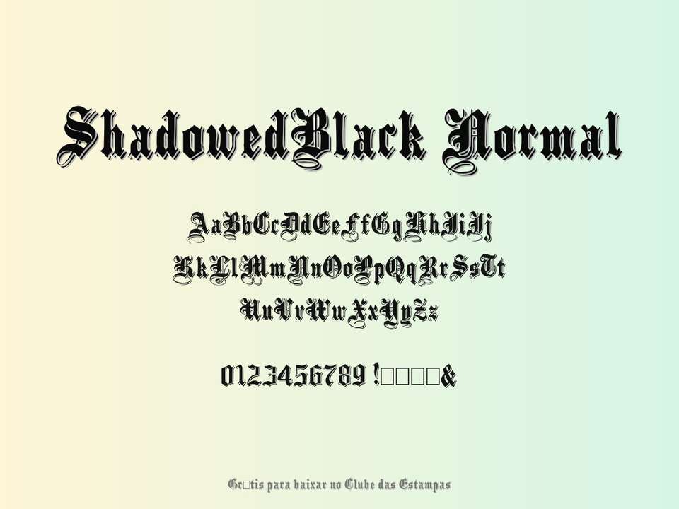 Fonte Shadowedblack Normal Grátis Para Baixar