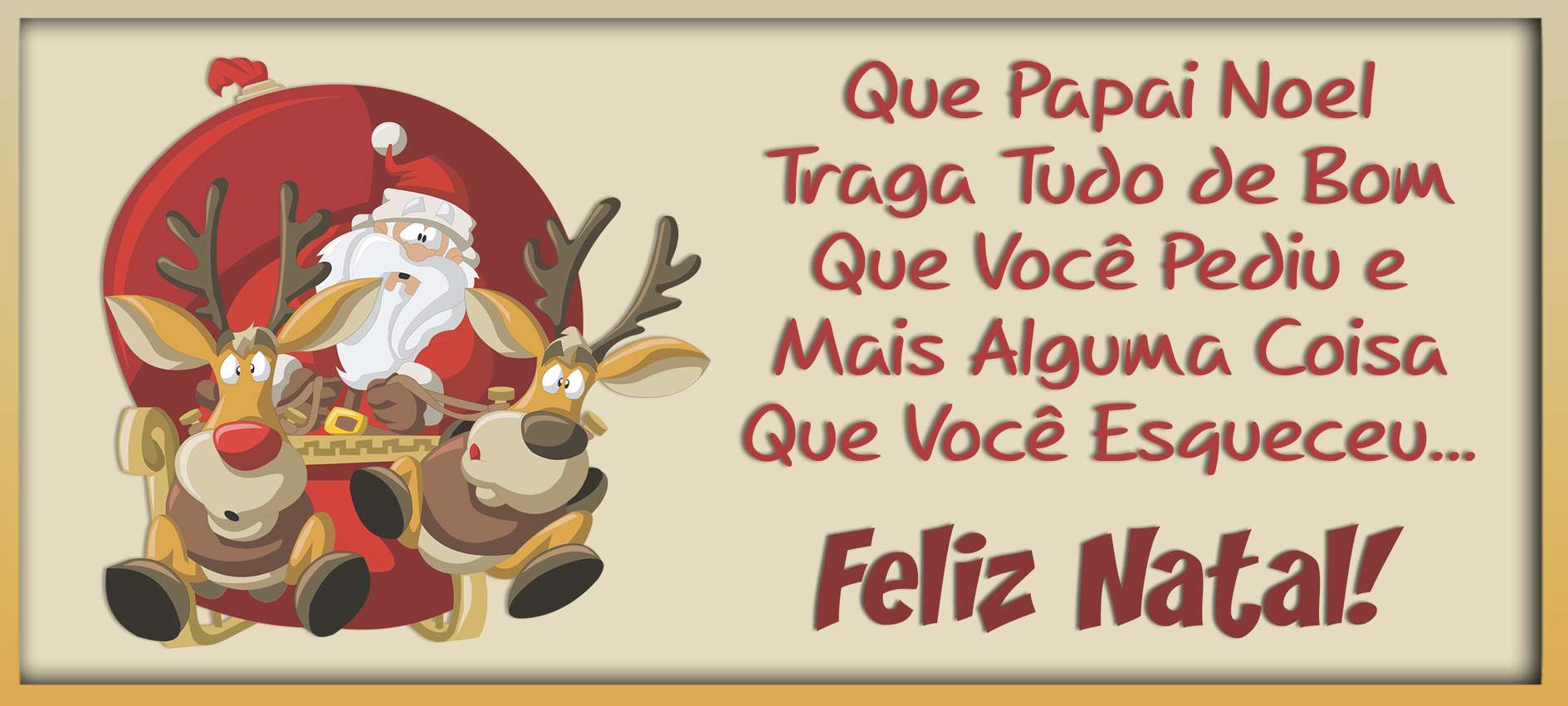 Papai Noel Em Renas Com Mensagem De Feliz Natal Natal Png Arte Para Caneca Grátis Pra Baixar