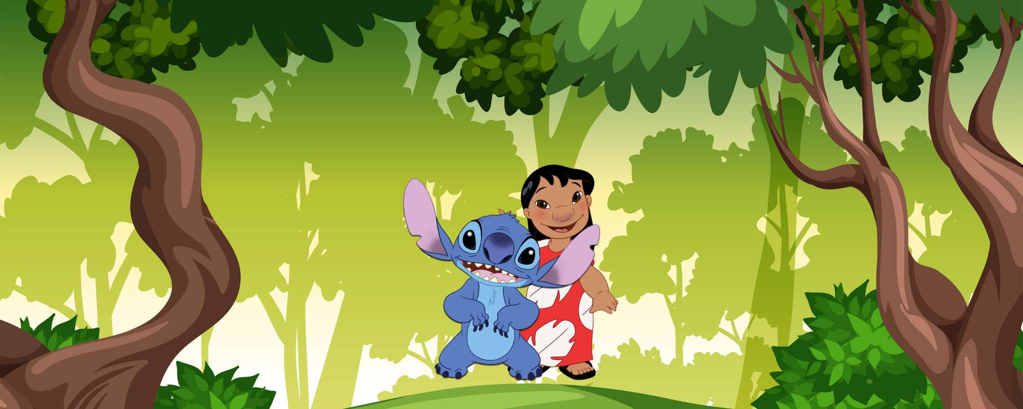 Personagens Lilo & Stitch Em Floresta Tropical Desenho Animado Png Arte Para Caneca Grátis Pra Baixa
