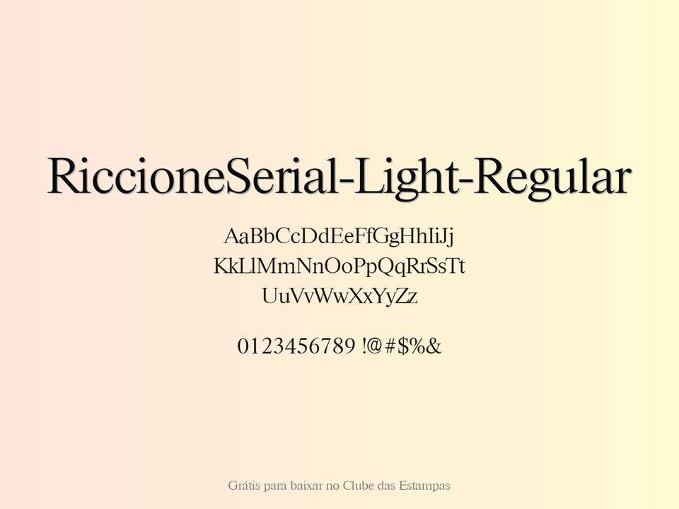 Fonte Riccioneserial Light Regular Grátis Para Baixar