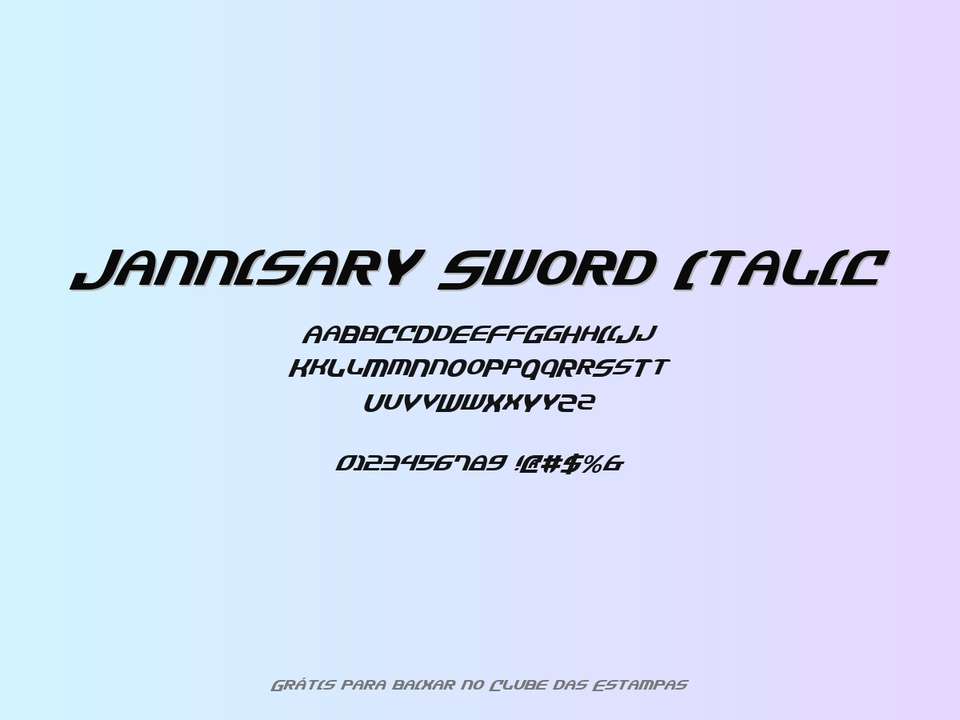 Fonte Jannisary Sword Italic Grátis Para Baixar