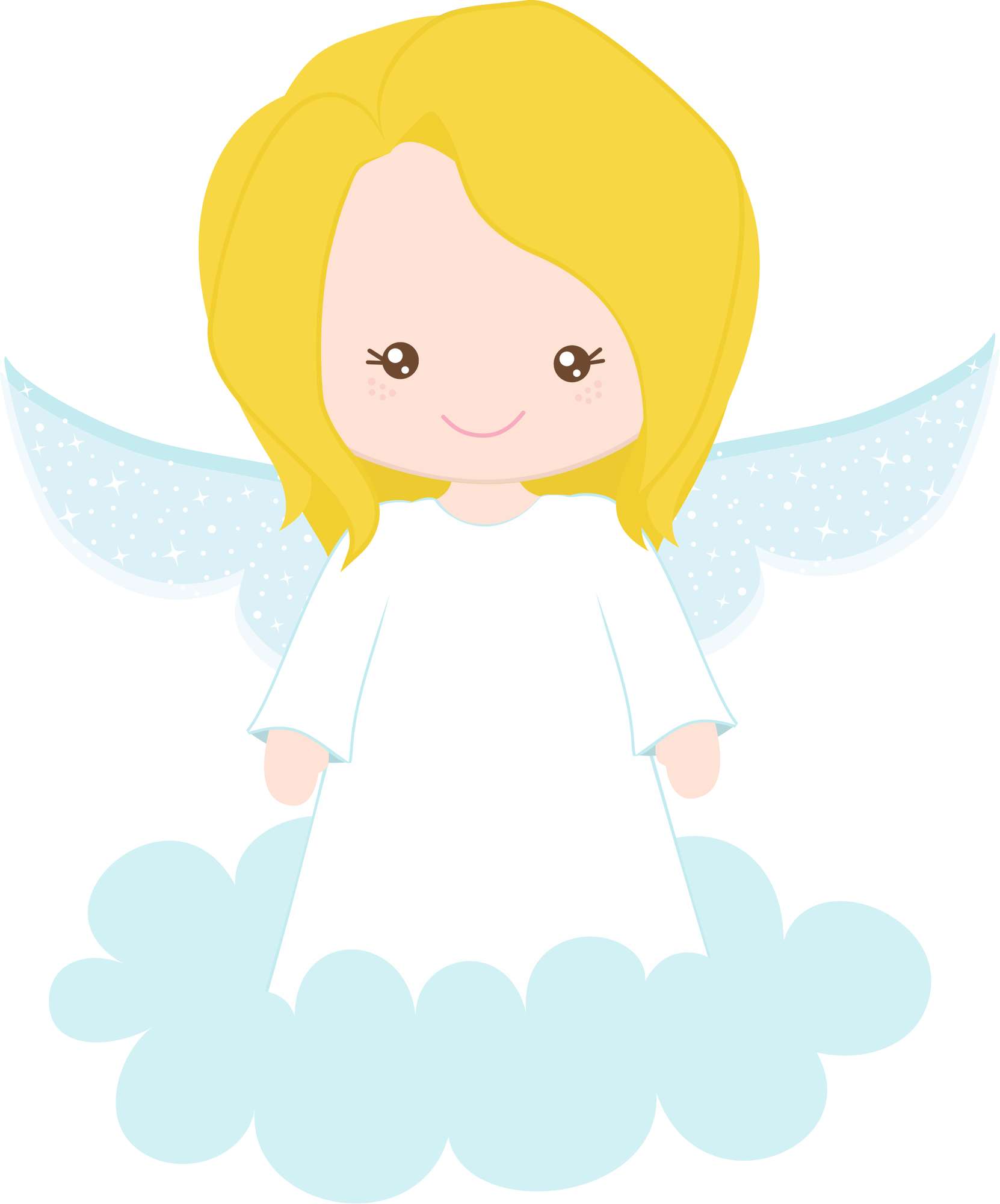 Anjo Loira Em Nuvem Fantasia Png Grátis Para Baixar