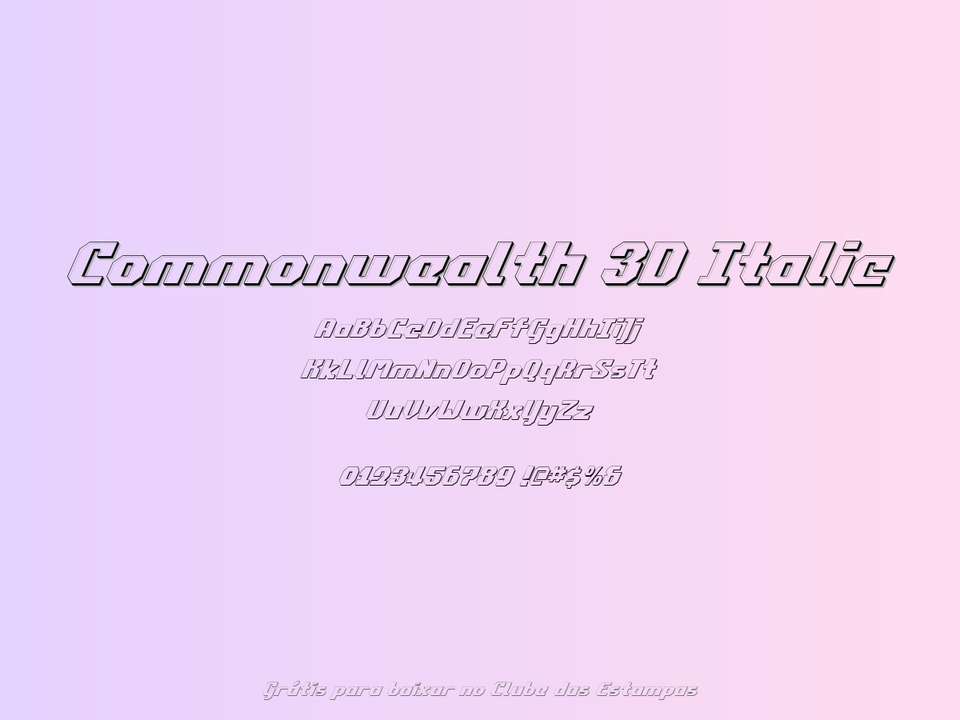 Fonte Commonwealth 3d Italic Grátis Para Baixar