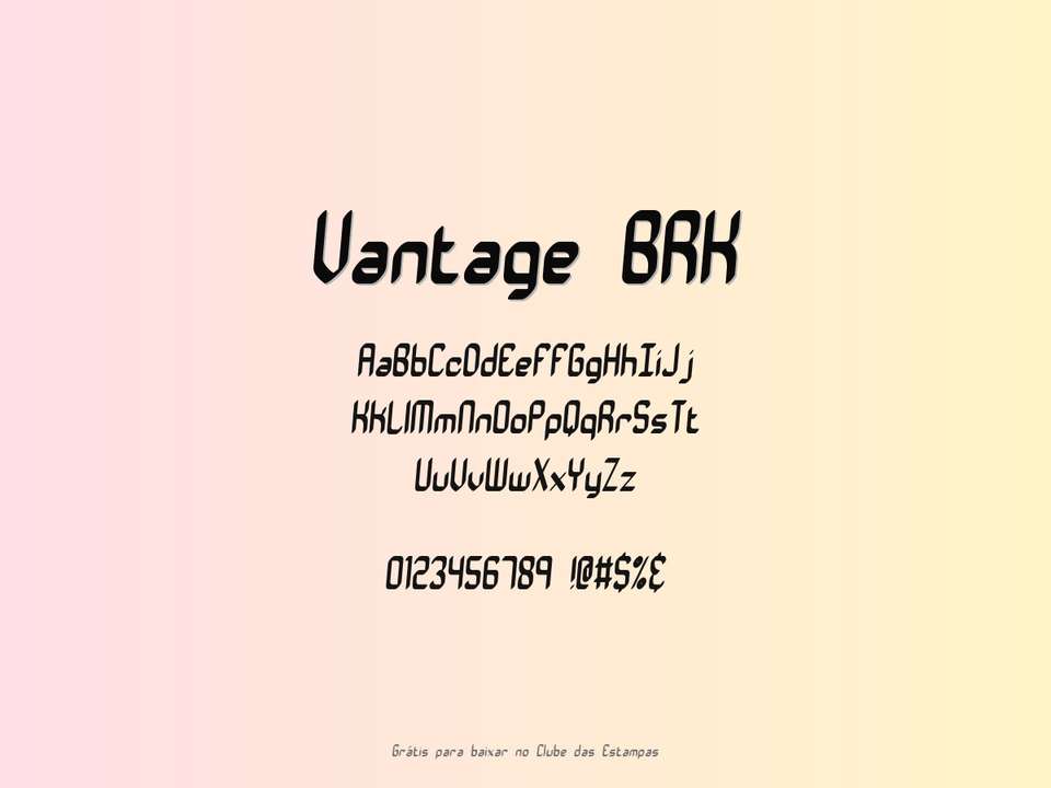Fonte Vantage Brk Grátis Para Baixar