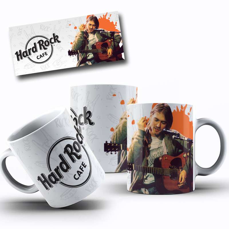 Arte Para Caneca Hard Rock Cafe Personagem Guitarra 7