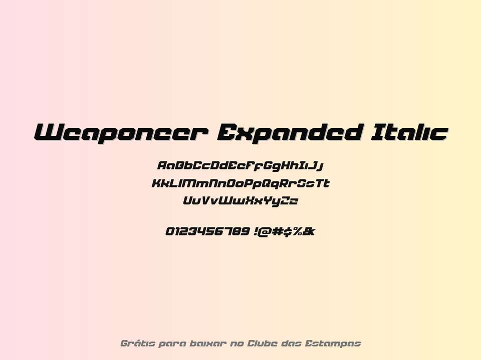 Fonte Weaponeer Expanded Italic Grátis Para Baixar