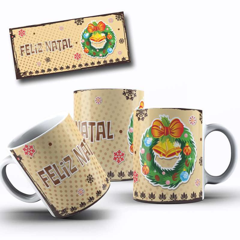 Arte Para Caneca Feliz Natal Personagem Natalino Cartoon 39