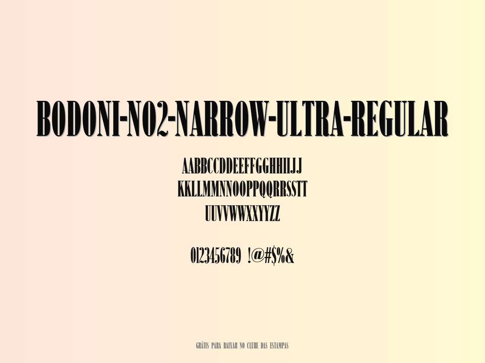 Fonte Bodoni No2 Narrow Ultra Regular Grátis Para Baixar