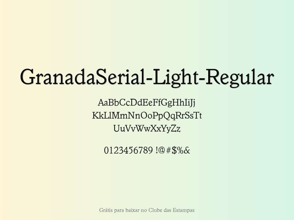 Fonte Granadaserial Light Regular Grátis Para Baixar