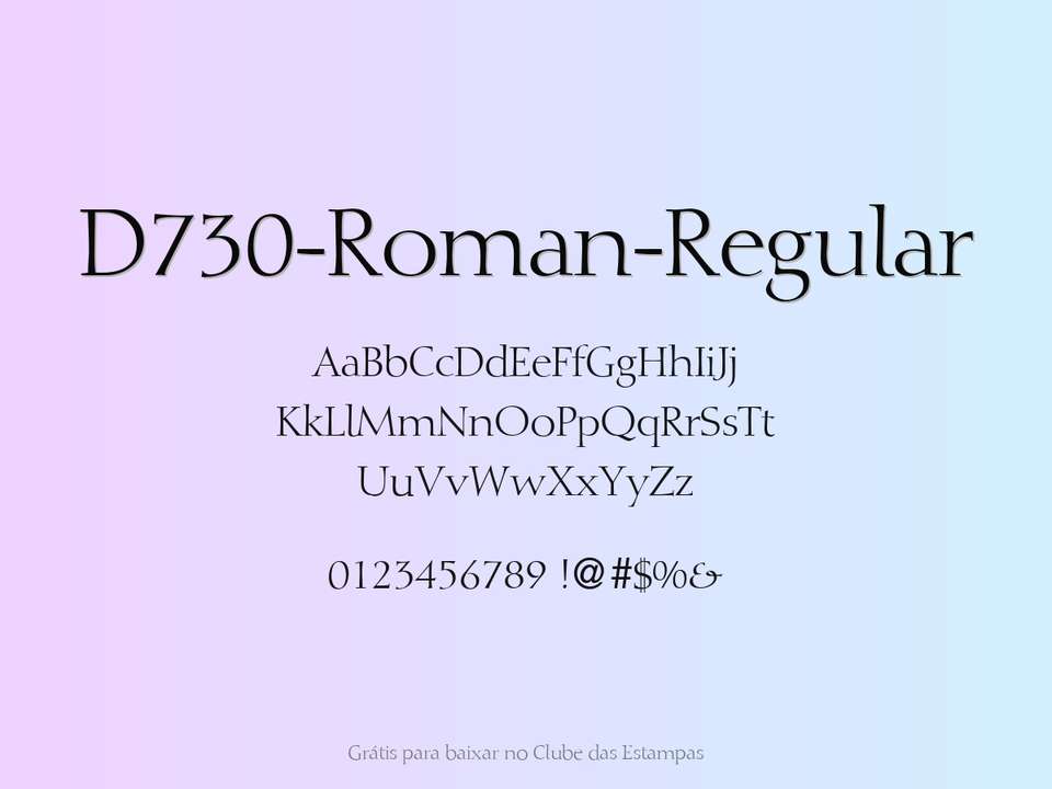 Fonte D730 Roman Regular Grátis Para Baixar